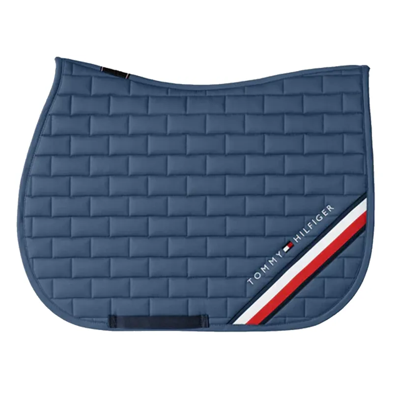 Tommy Hilfiger Global Stripe Dressage Saddlepad - Blue Coast